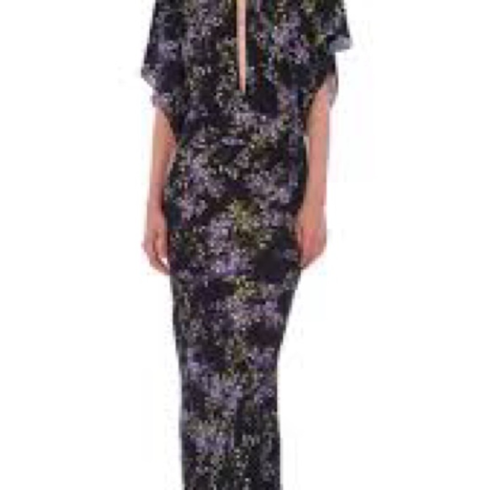Norma Kamali Elegant Floral Maxi Dress xxs